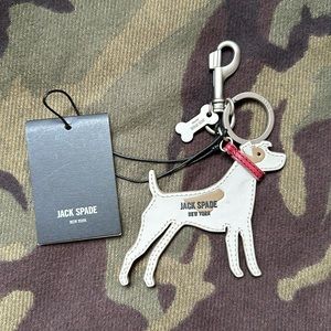 Jack Spade (Kate) leather Jack Russell key fob